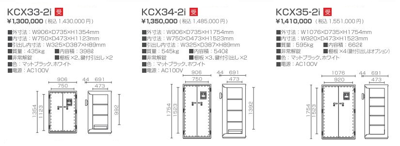 人気ブレゼント! 日本アイ エス ケイ 2時間耐火 耐破壊金庫 虹彩 顔認証 マットブラック KCX54-2iN
