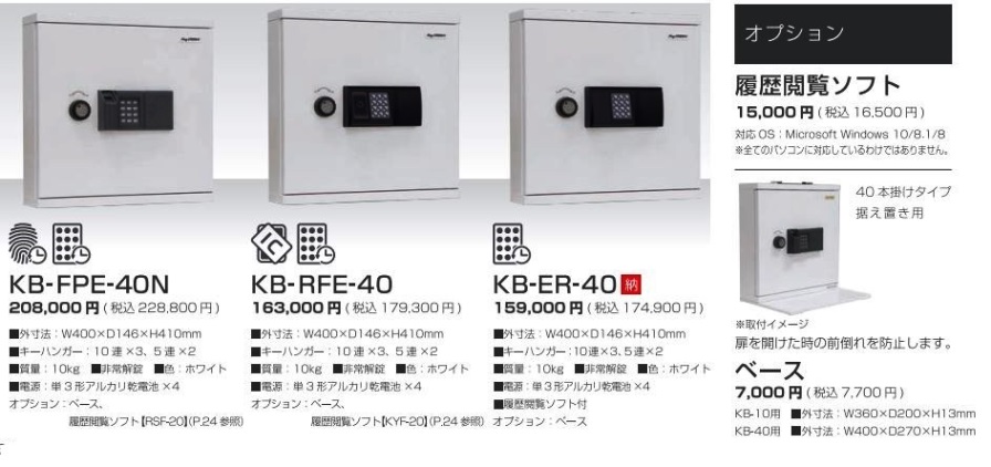 日本アイ・エス・ケイ製キーボックス 指紋認証/ICカード式/テンキー式 各種取り揃えております