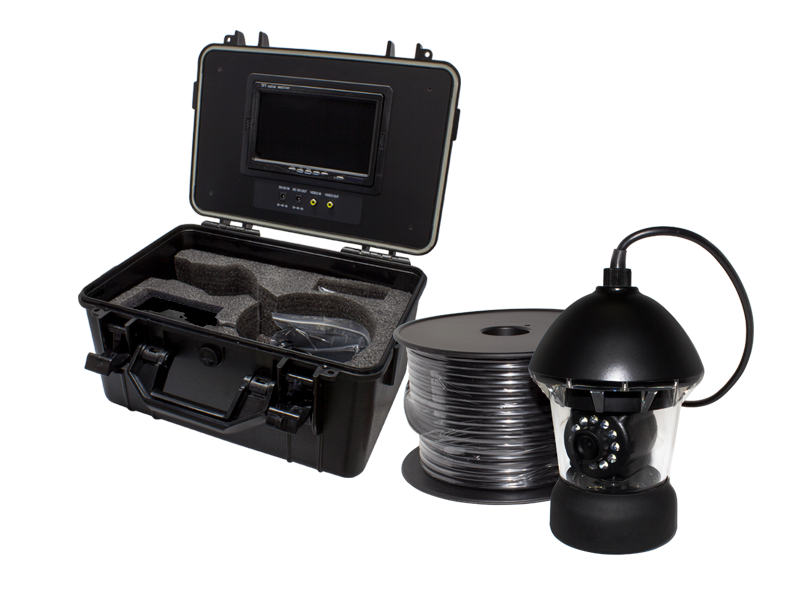 水中カメラ50Mケーブル付と録画装置内蔵7インチモニターのセット 